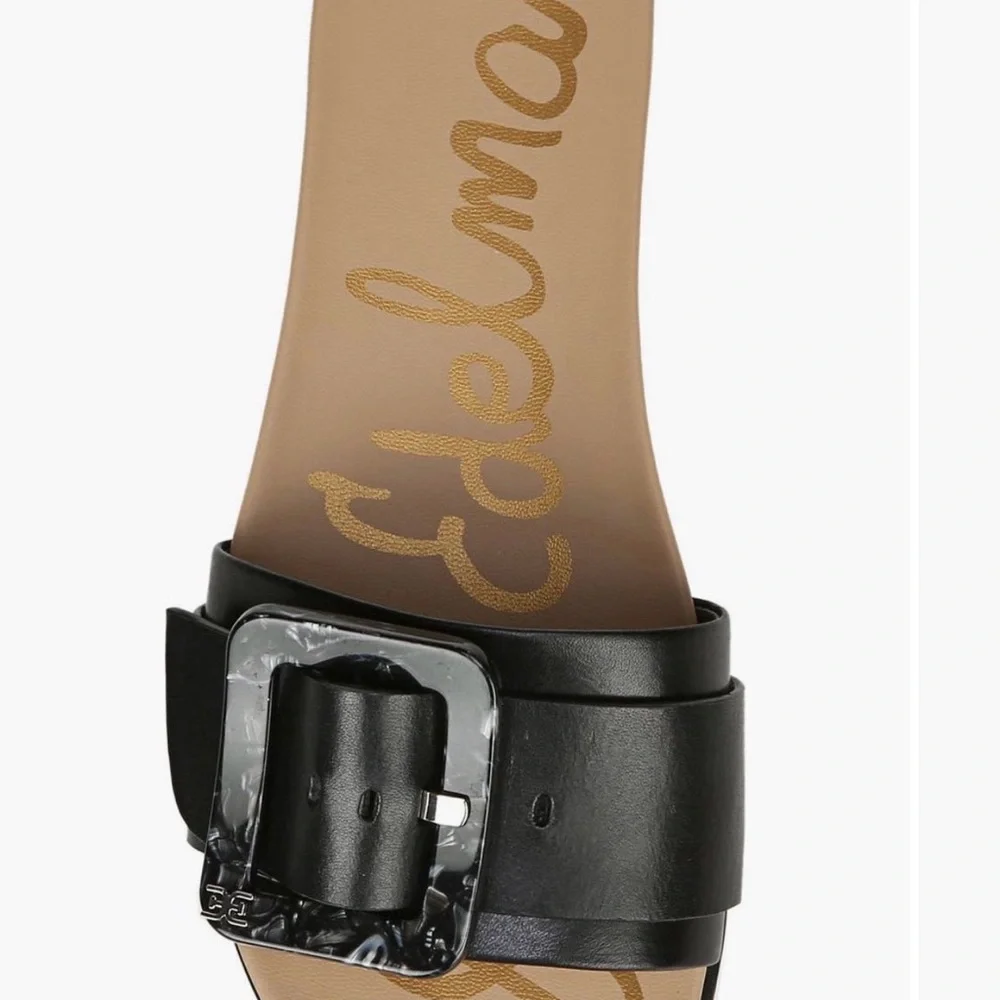 Sam Edelman Black Slide Sandals with Buckle - Picture 2 of 8